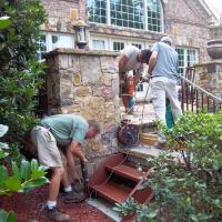 Custom gate and landing rail detail by George Barrett and crew from Storybook Metal Shop.