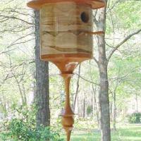 Spalted Maple and Cherry Trumpet Birdhouse
