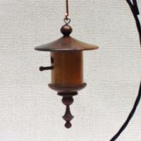 Cherry House with Walnut Roof & Base Ornament